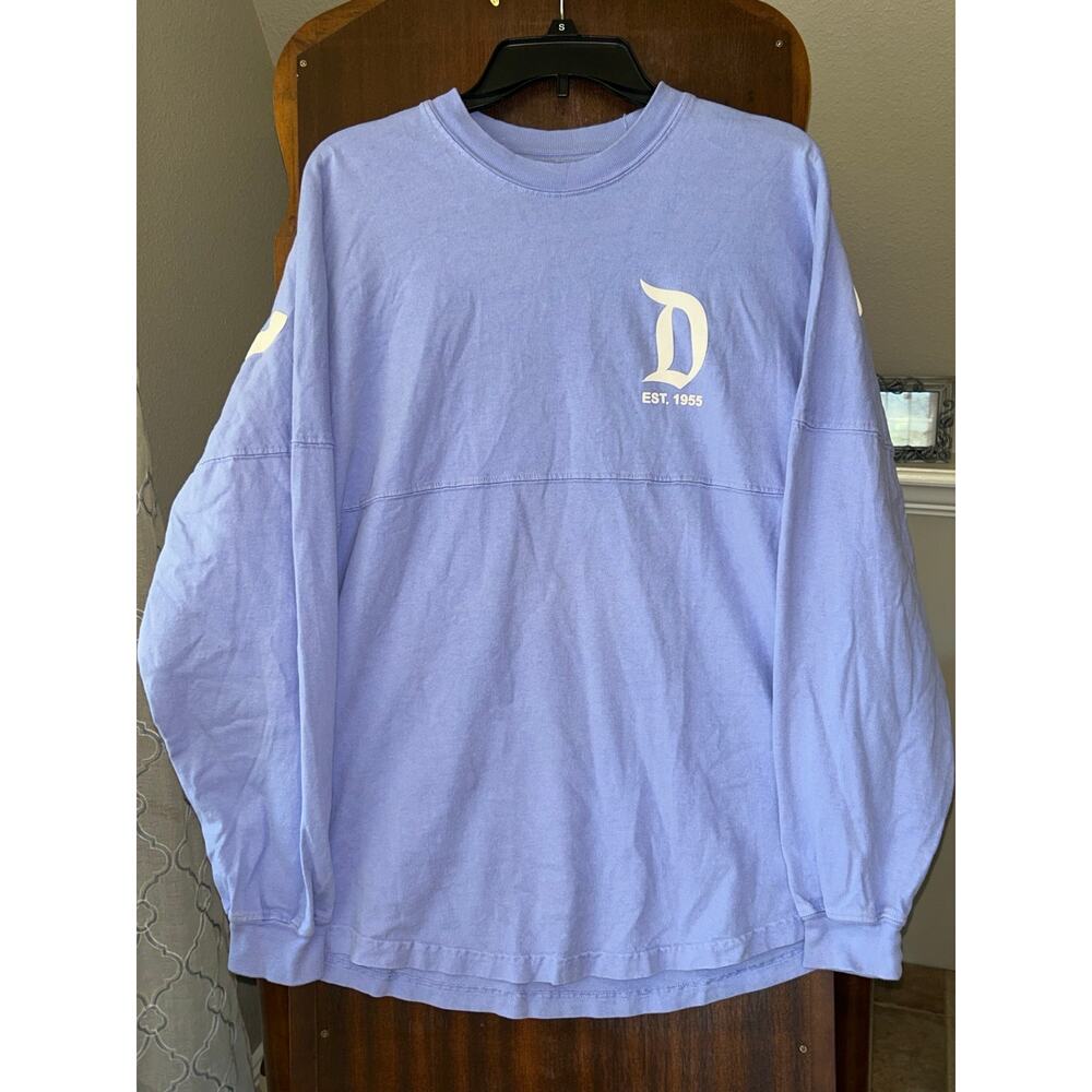DisneyLand Resorts periwinkle Spirit Jersey Long Sleeve Shirt Women's Medium